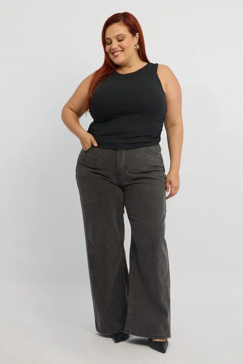 Black Tank Top Boat Cotton Span - Image 2