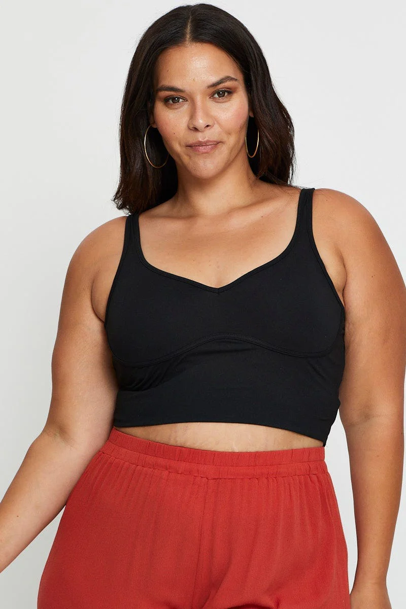 Black Tank Top Bust Seam Crop - Image 3