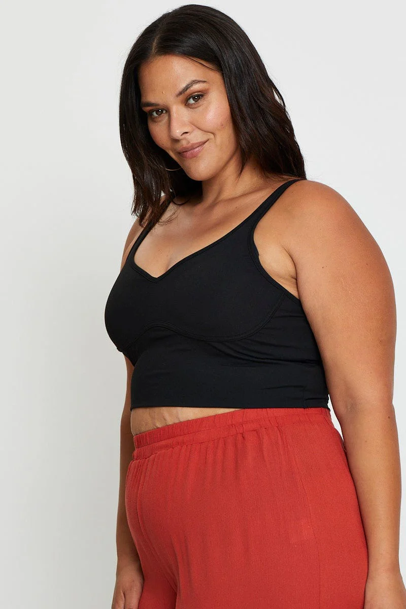 Black Tank Top Bust Seam Crop - Image 4