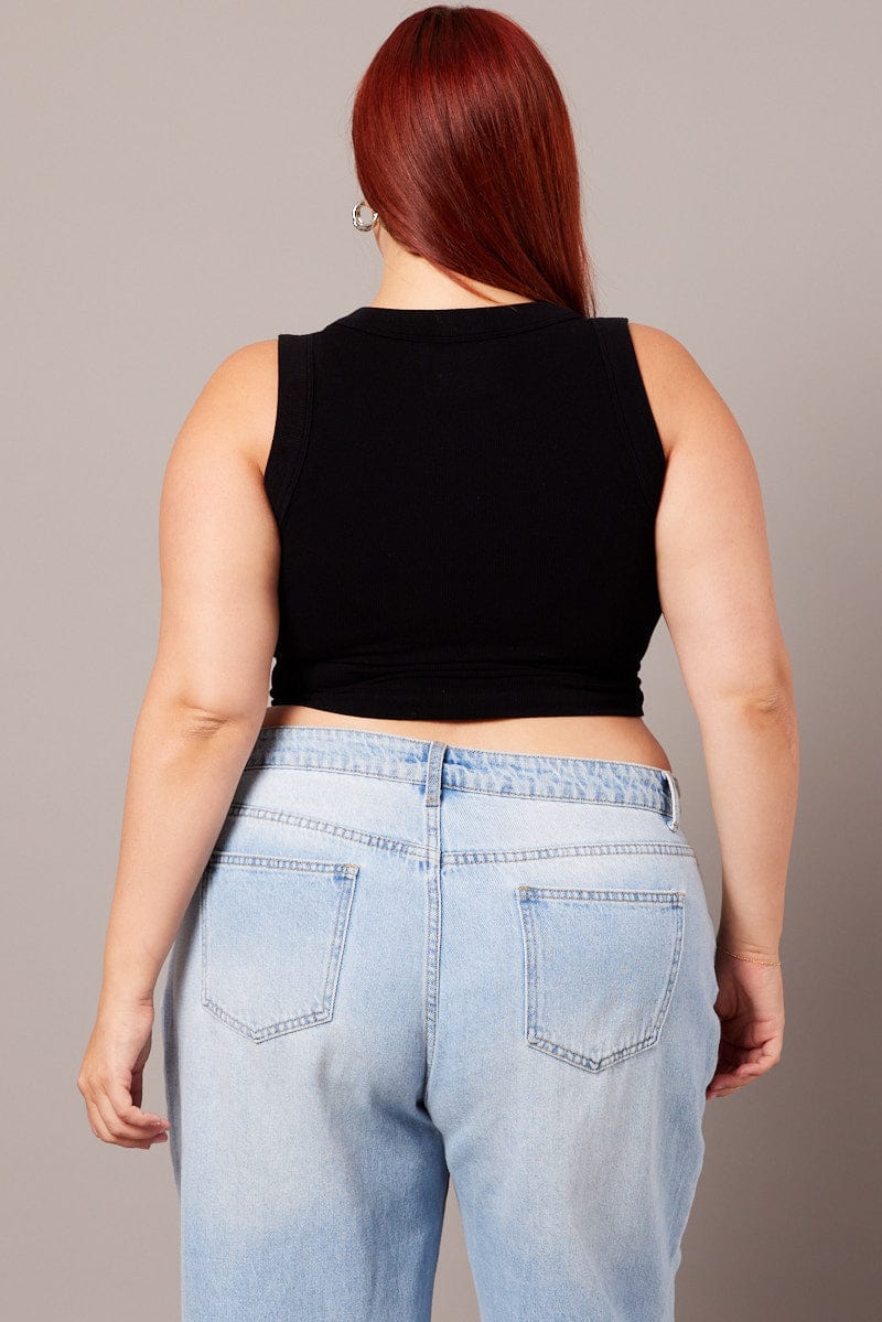 Black Tank Top Crew Neck Seamless - Image 5