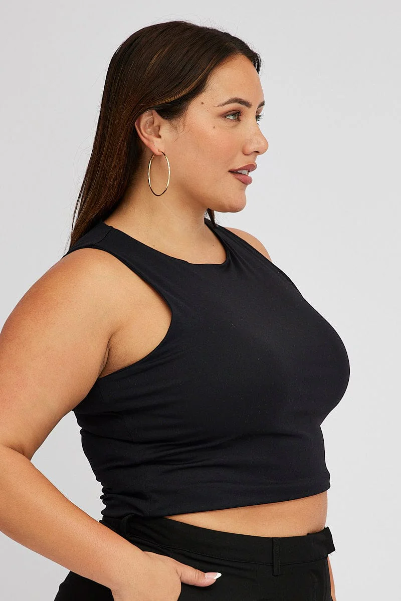 Black Tank Top Crew Neck Supersoft - Image 4