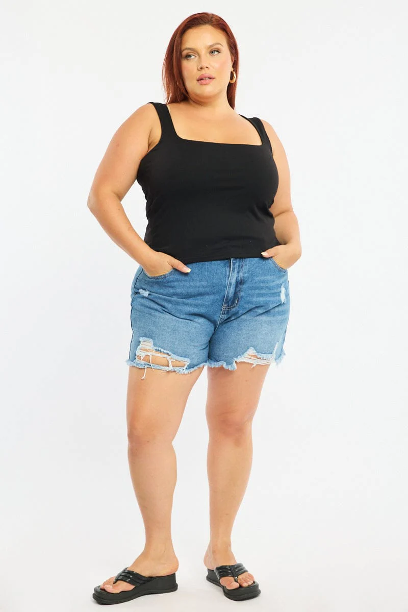 Black Tank Top Scoop Neck - Image 2