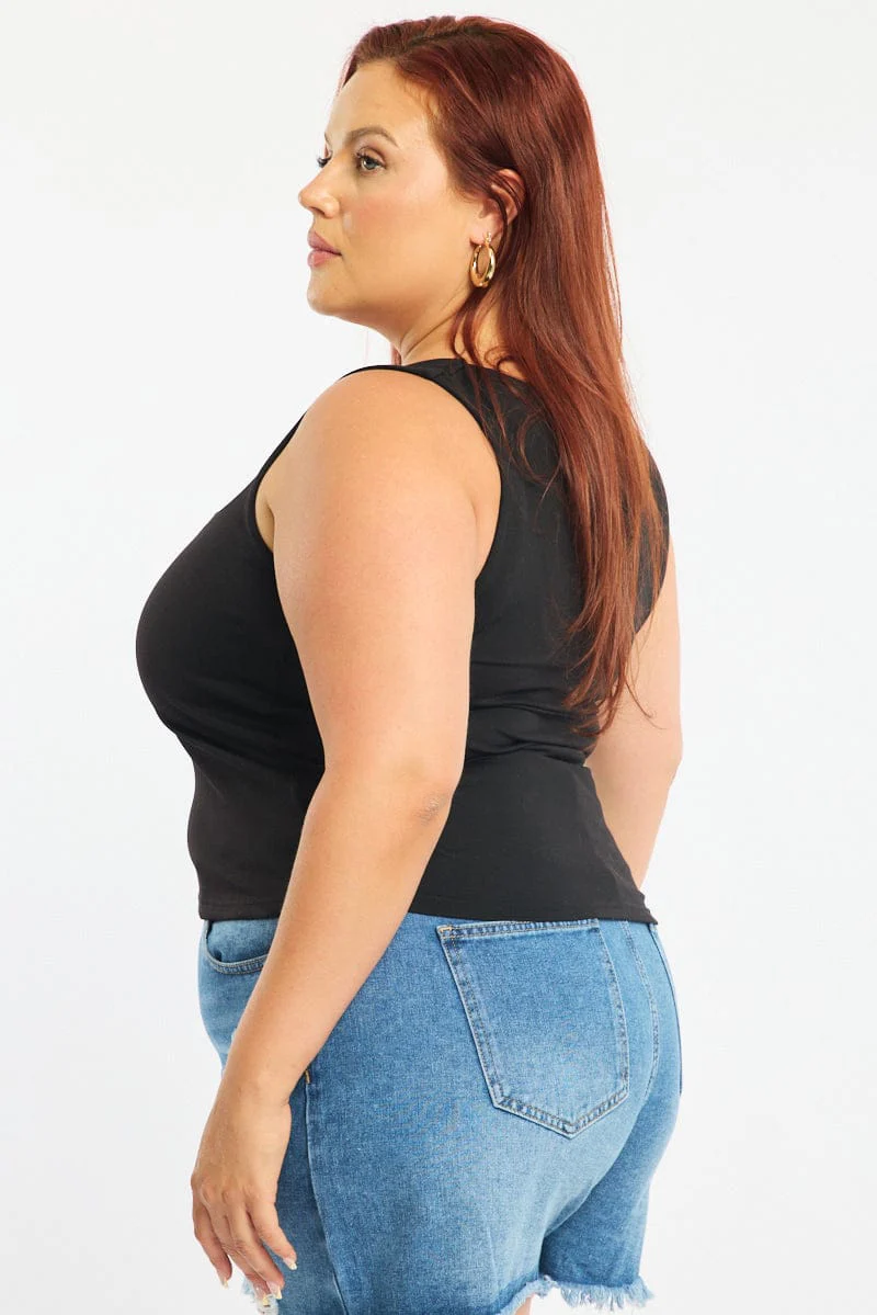 Black Tank Top Scoop Neck - Image 3