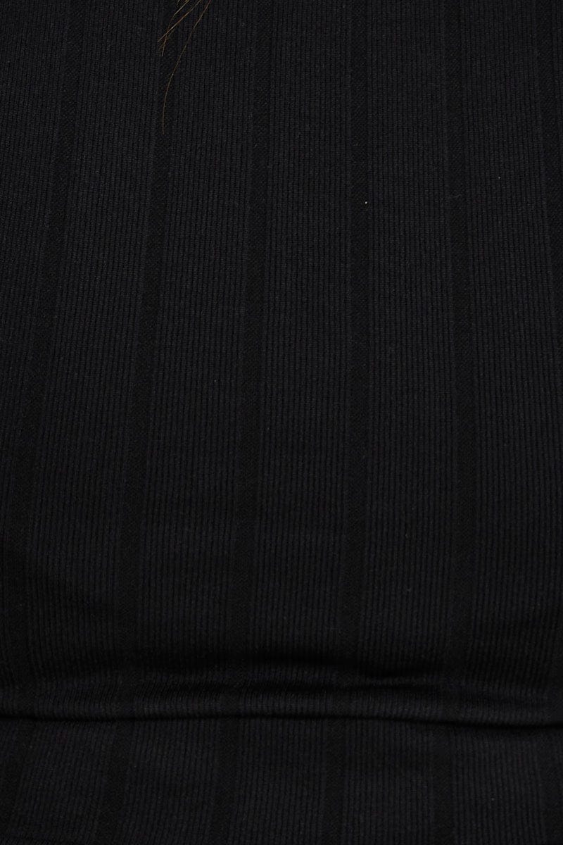 Black Tank Top Seamless Sleeveless High Neck - Image 6