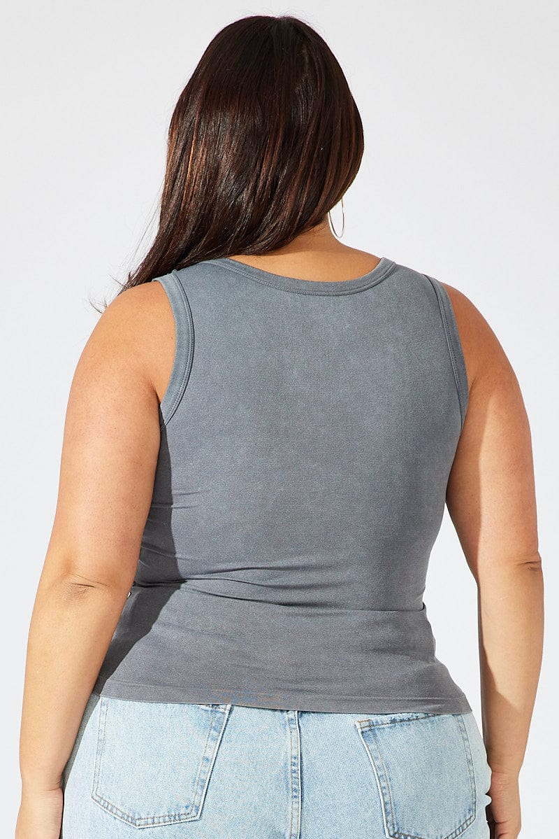 Black Tank Top Seamless Washed - Image 5