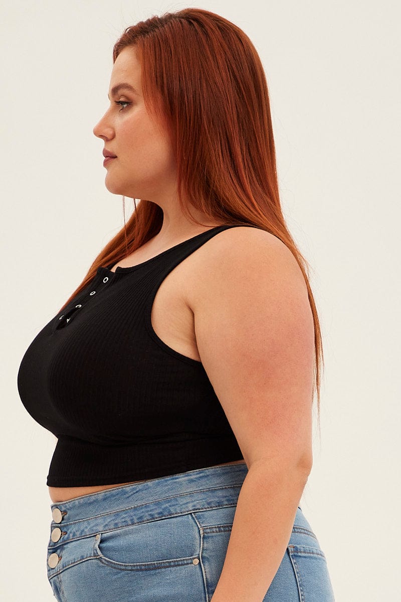 Black Tank Top Sleeveless Button Down - Image 4