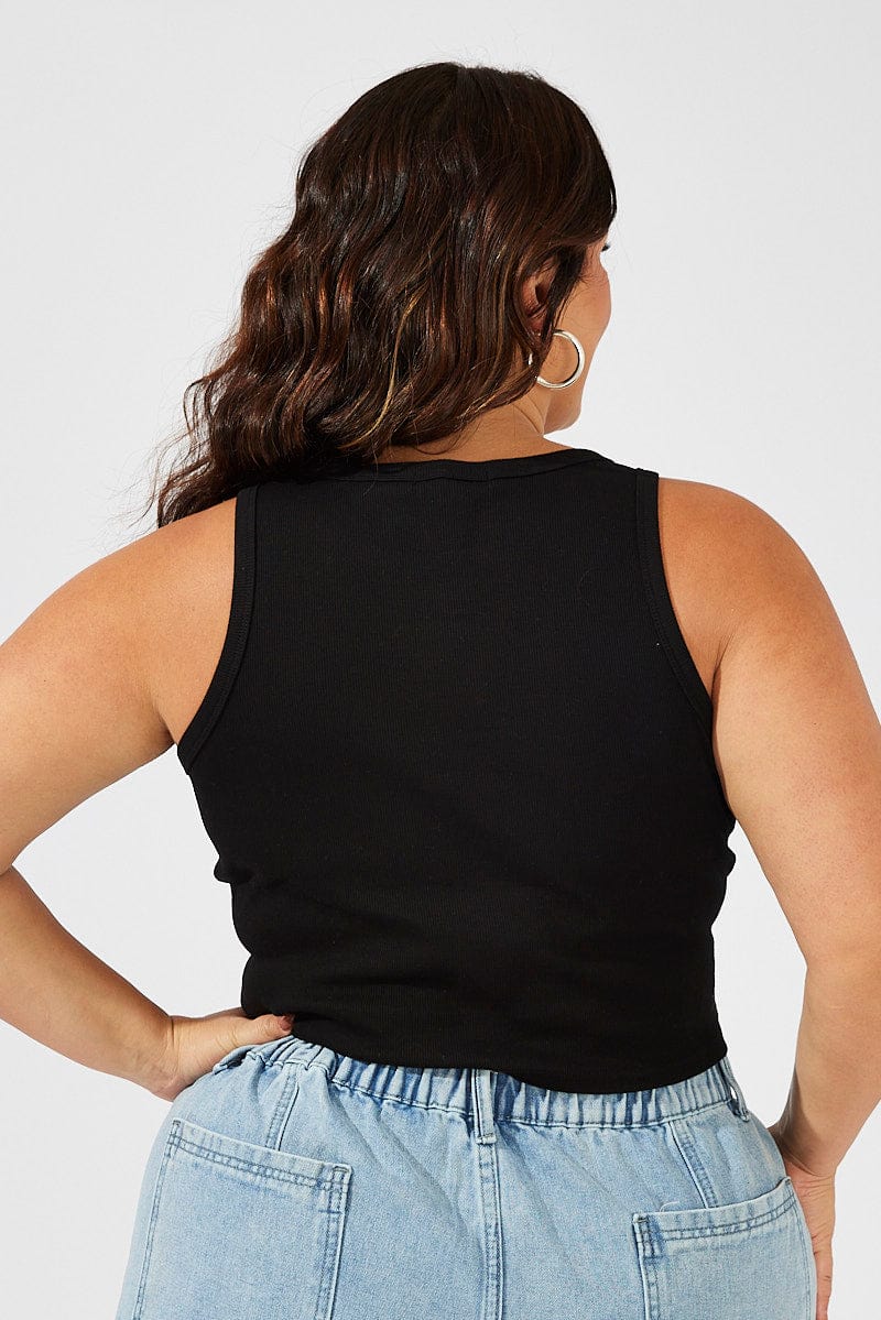 Black Tank Top Sleeveless Crew Neck Graphic New York - Image 5