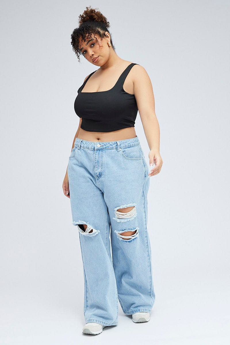 Black Tank Top Square Neck - Image 2