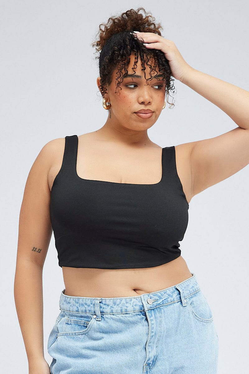 Black Tank Top Square Neck - Image 3