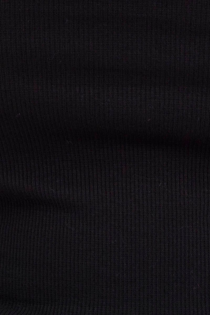 Black Tank Top Square Neck Sleeveless Cotton - Image 6