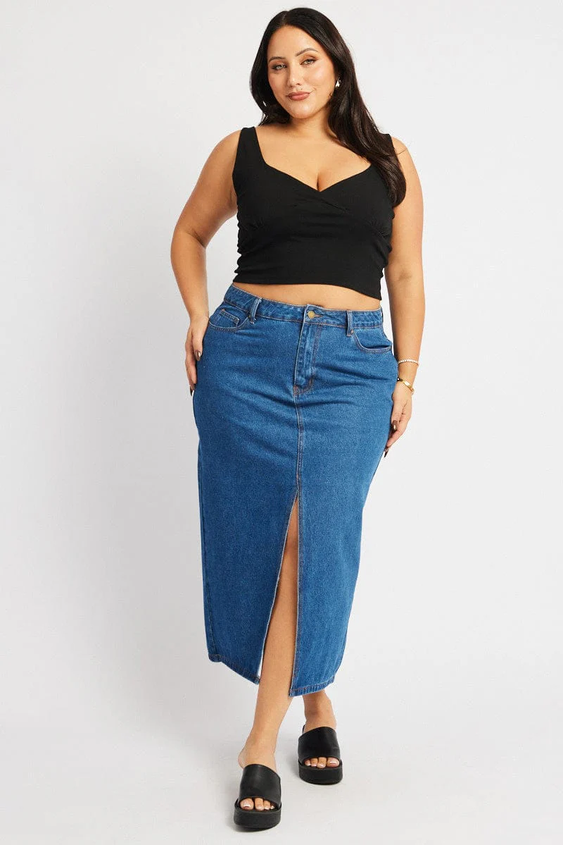 Black Tank Top V Neck - Image 2