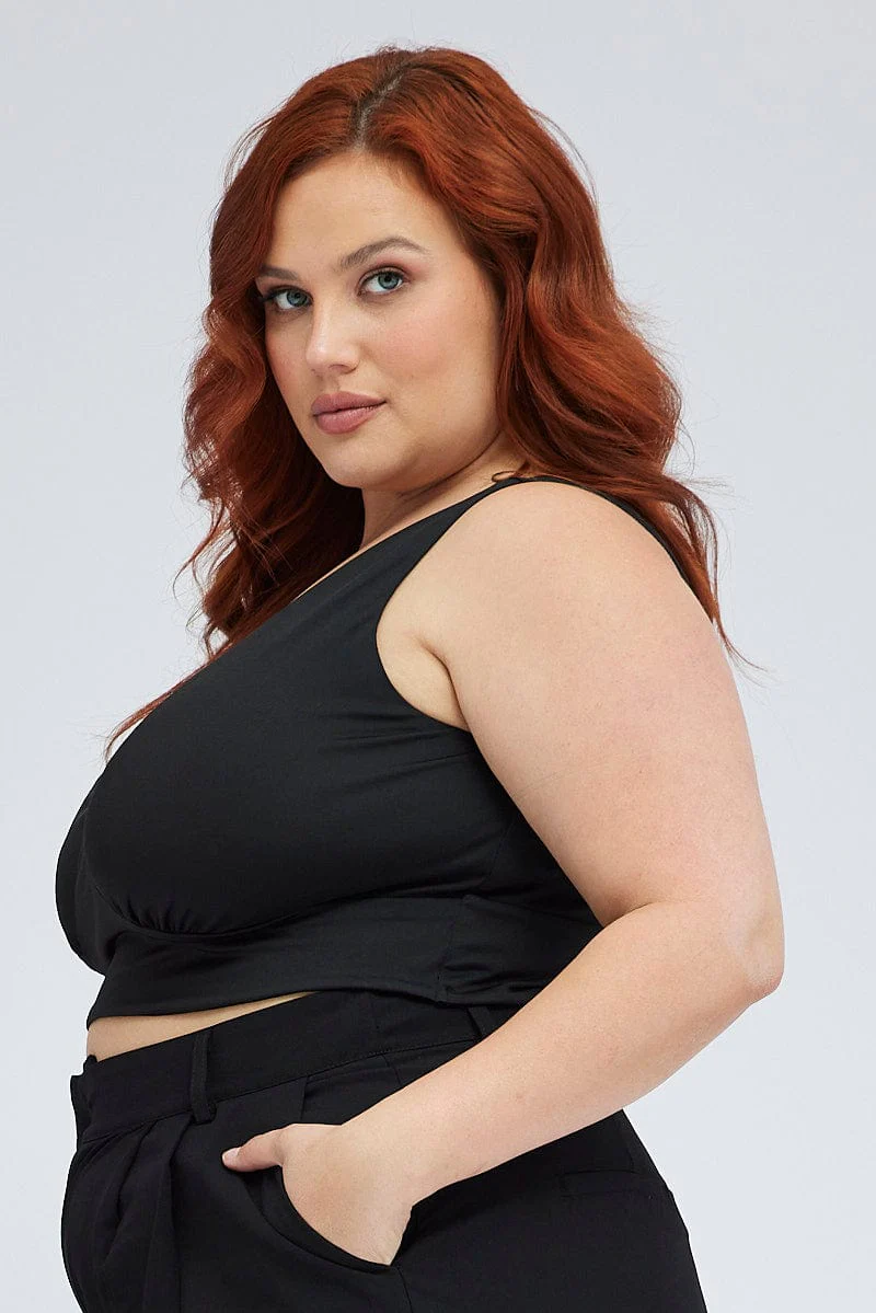 Black Tank Top V-neck - Image 4