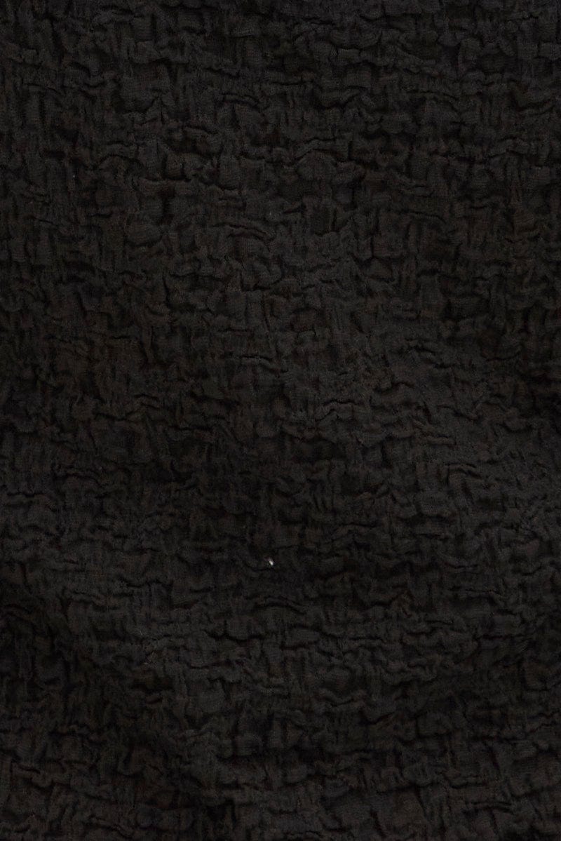 Black Textured Peplum Top - Image 6