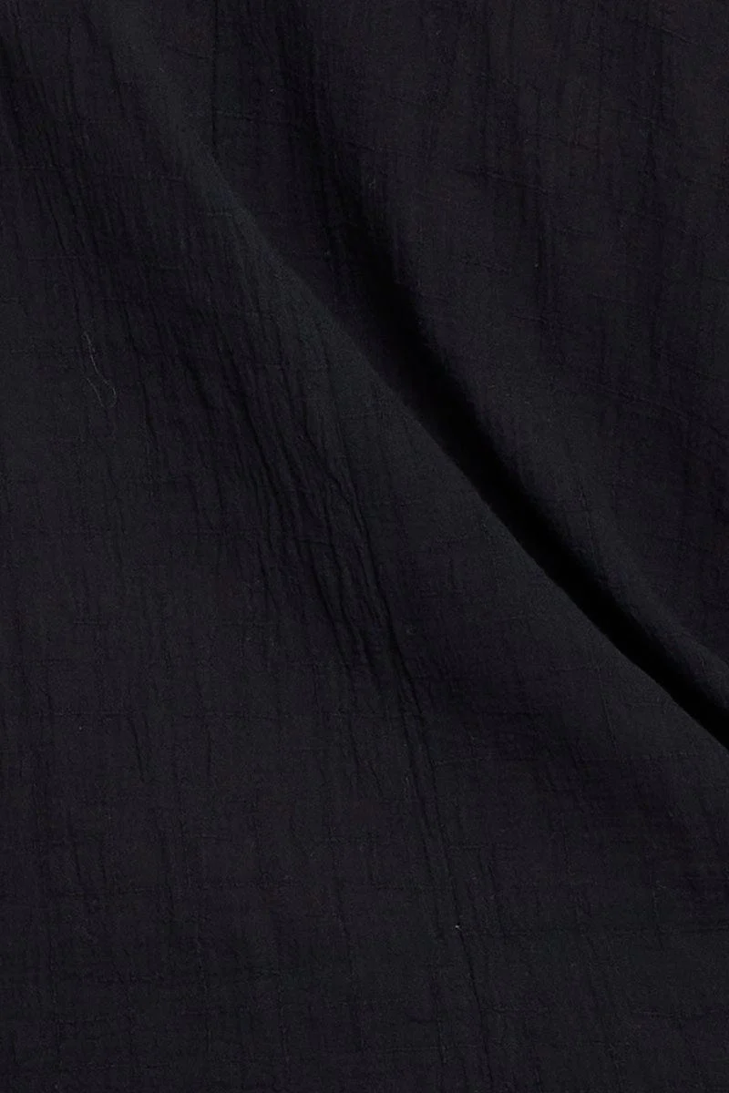 Black Textured Shirt Off Long Sleeve - Image 6