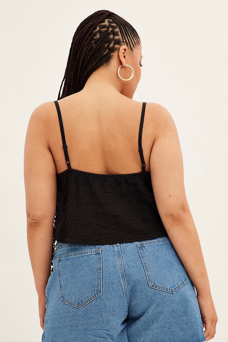 Black Textured Top Sleeveless - Image 5