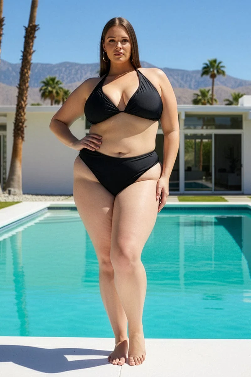Black Tie Back Bikini Set