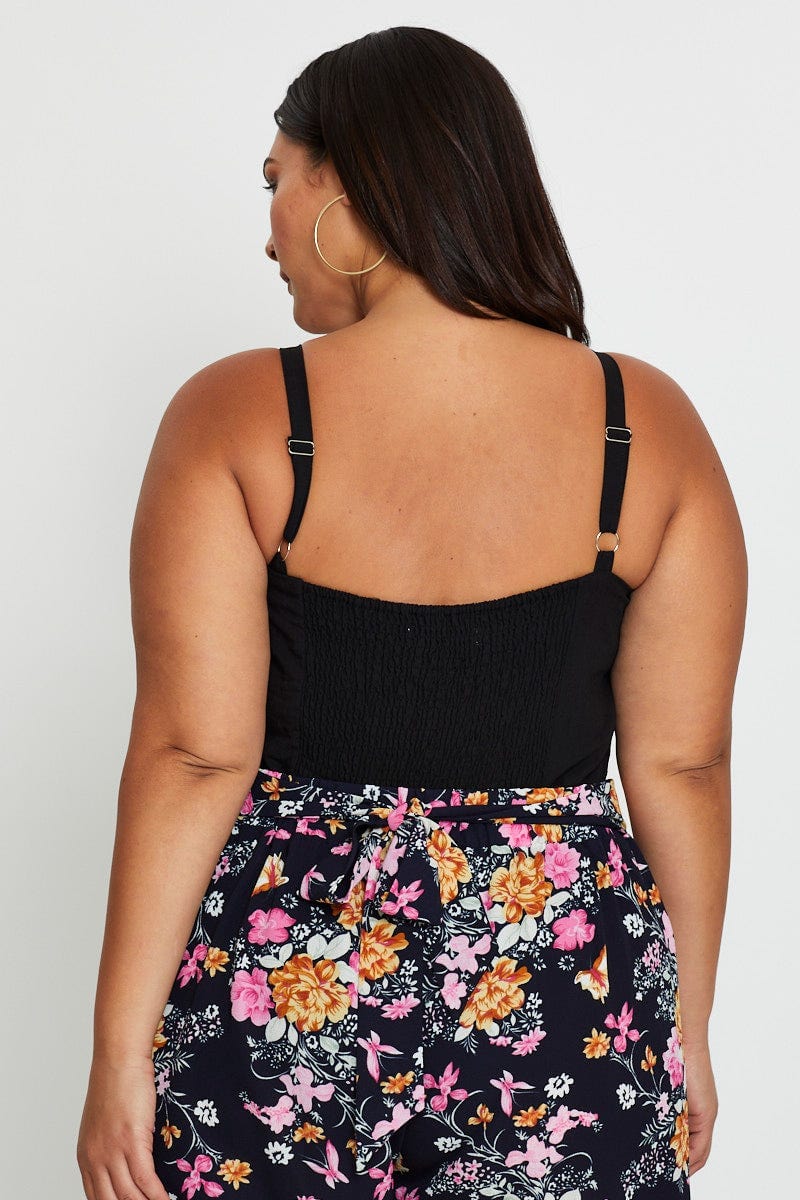 Black Tie Front Bodysuit Sleeveless - Image 6