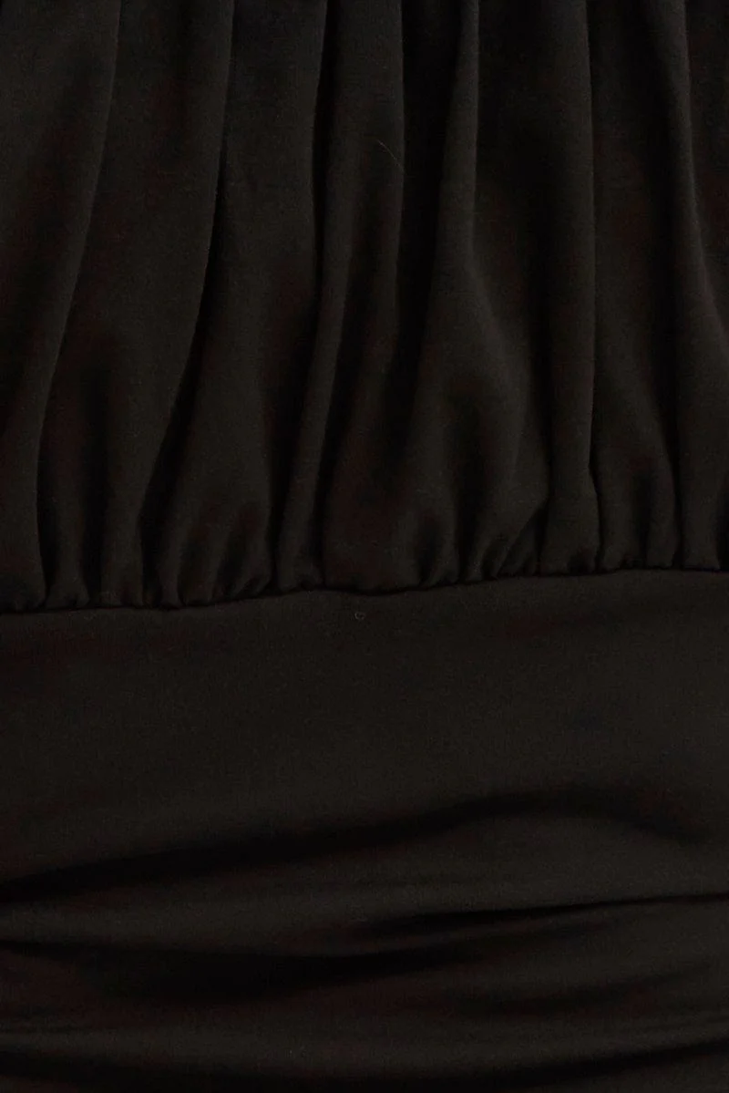 Black Tie Top Short Sleeve Puff Sleeve Jersey - Image 6