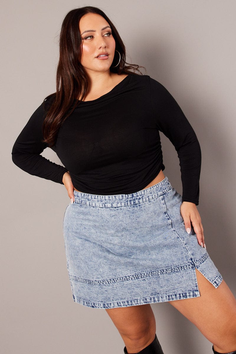 Black Top Cowl Neck Long Sleeve - Image 3