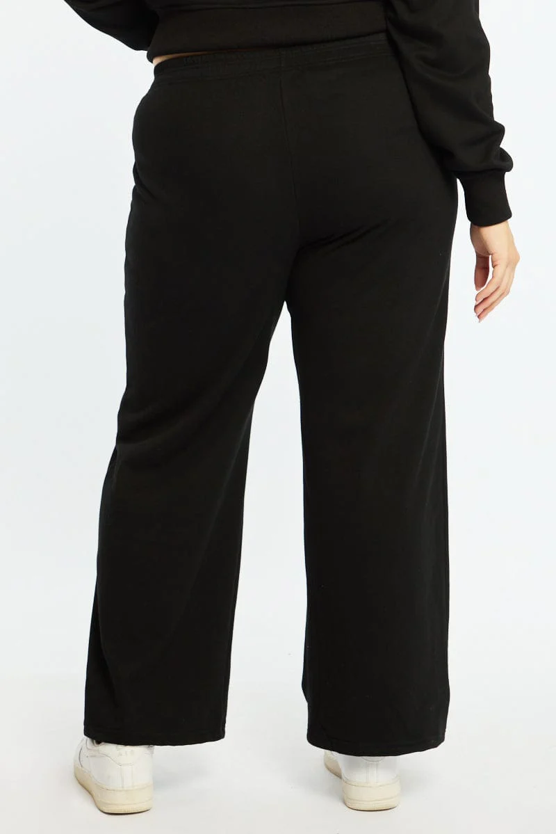Black Track Pants Wide Leg - Image 4
