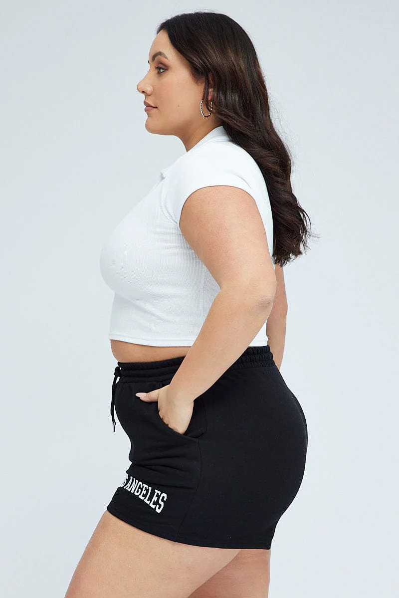 Black Track Shorts High Waist - Image 4