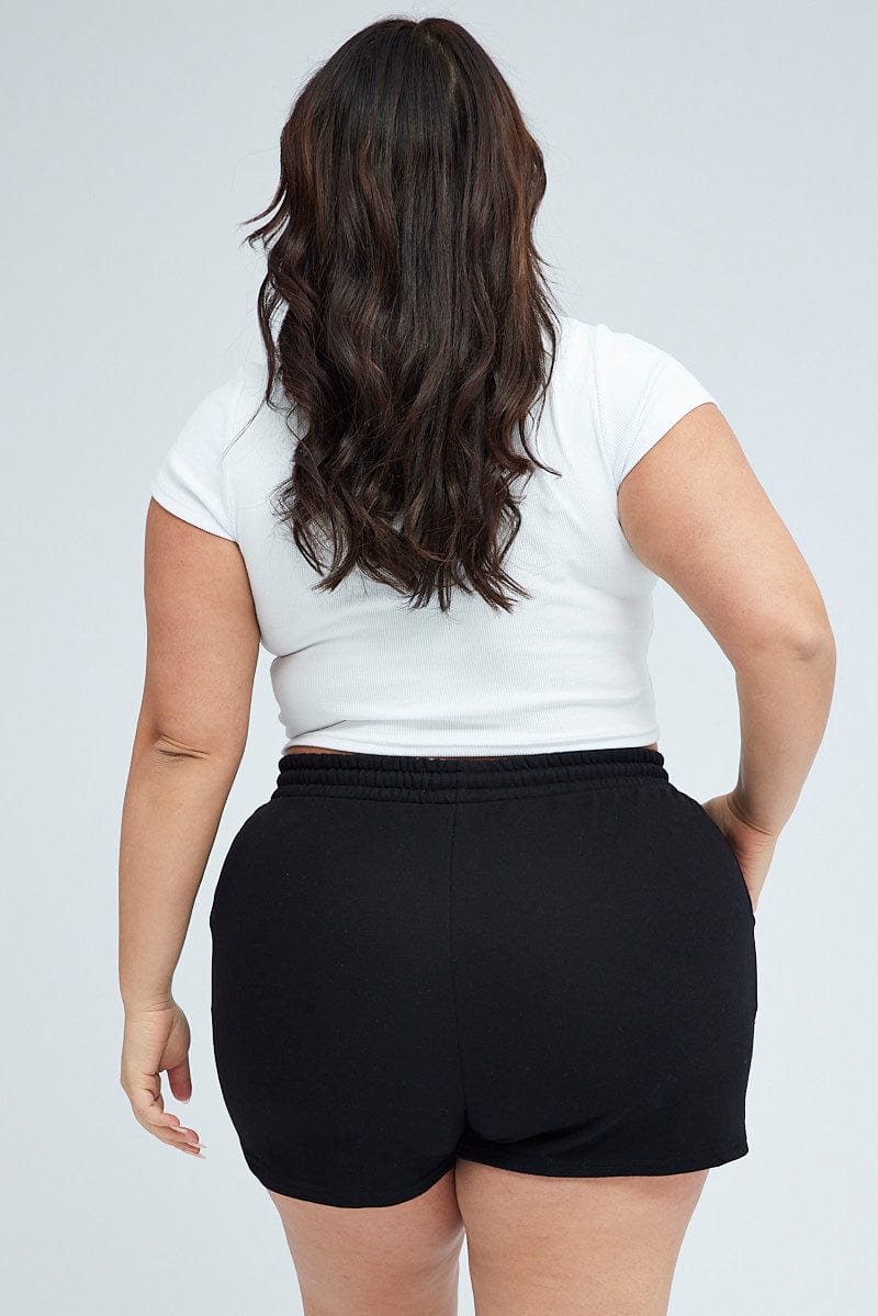 Black Track Shorts High Waist - Image 5