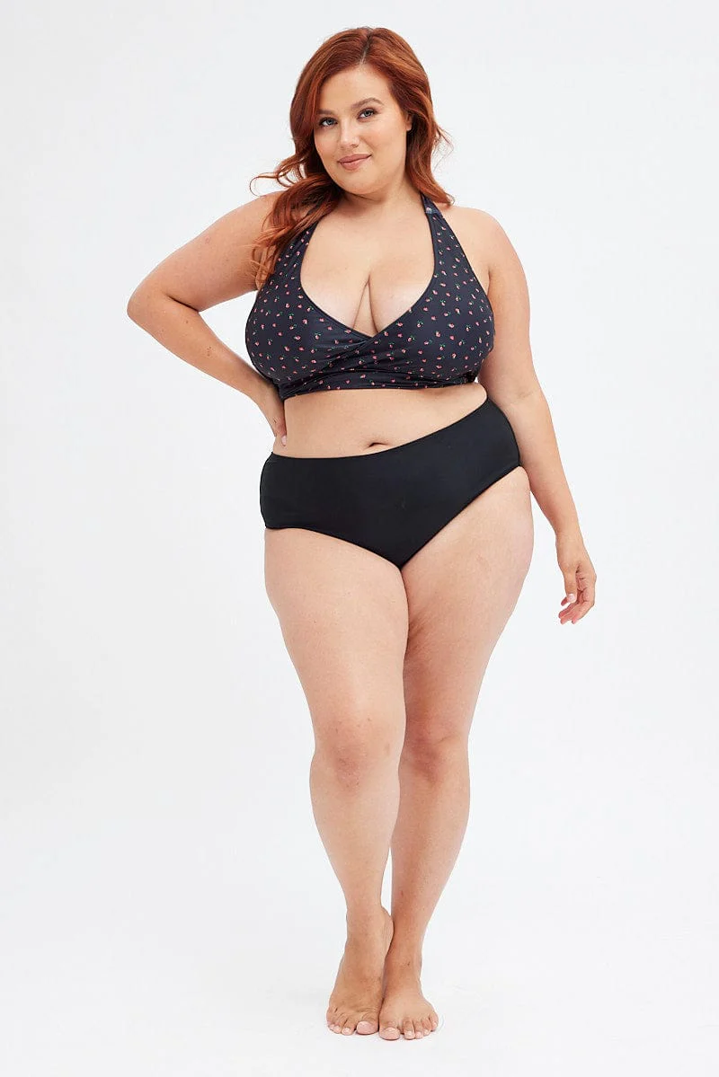 Black Underwired Wrap Bikini Top And Bottom Set - Image 2