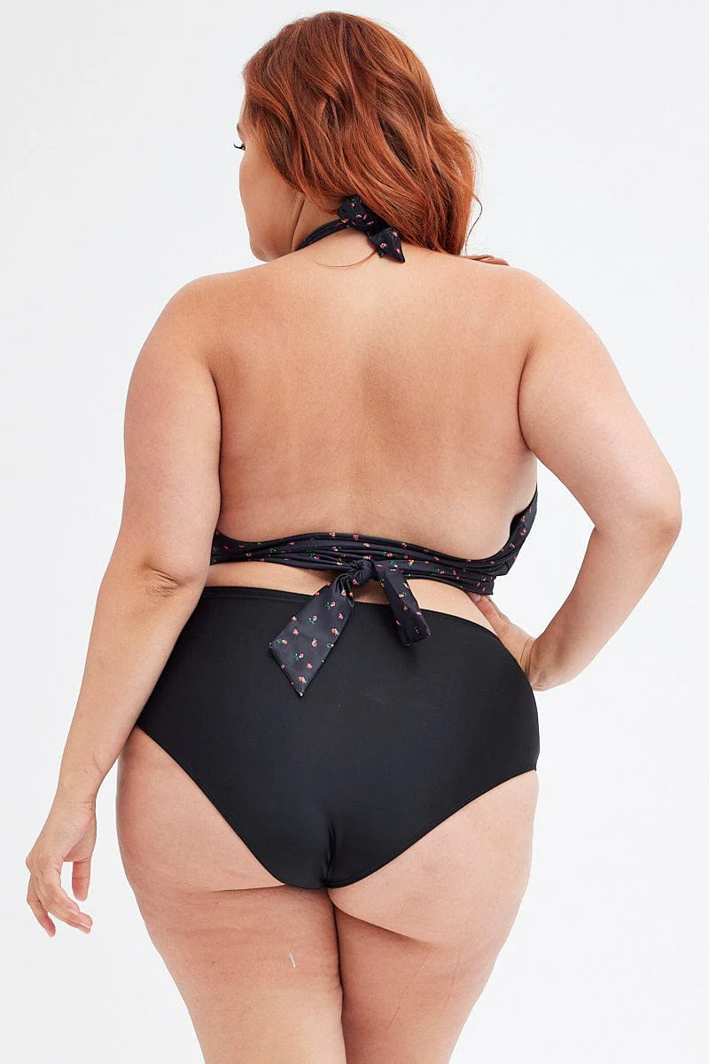 Black Underwired Wrap Bikini Top And Bottom Set - Image 5