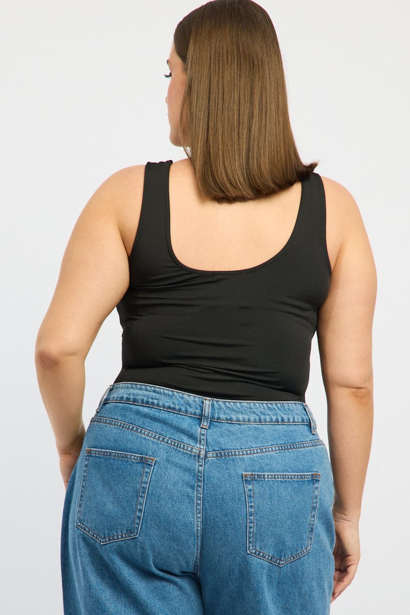 Black V-neck Sleeveless Bodysuit - Image 4
