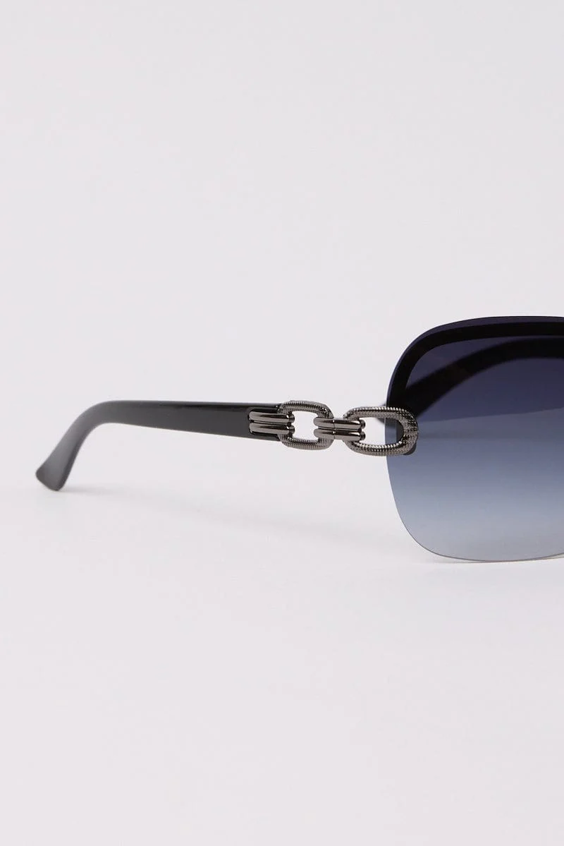 Black Visor Sunglasses - Image 2