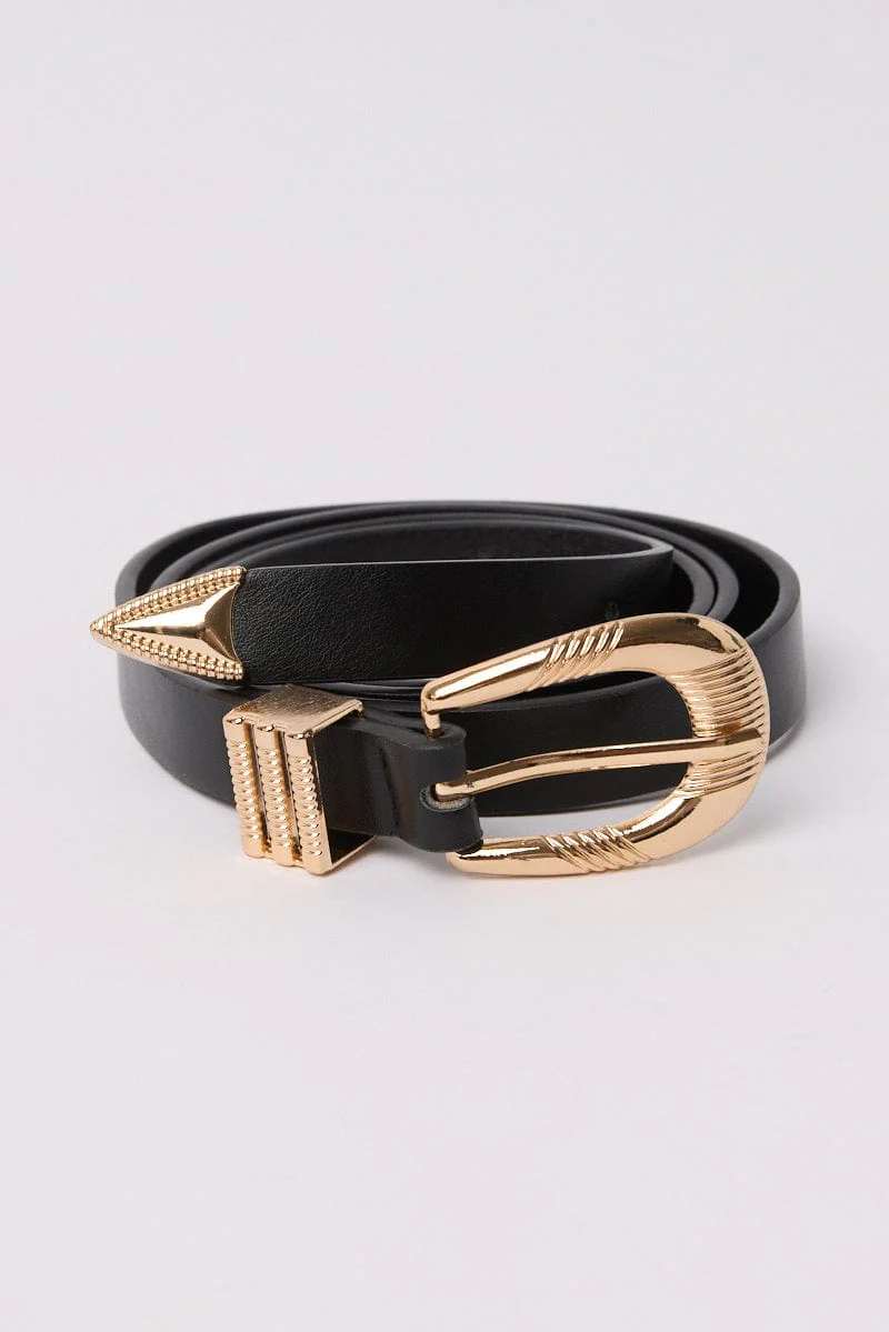Black Waist and Hip Jeans Western Belt - Image 3