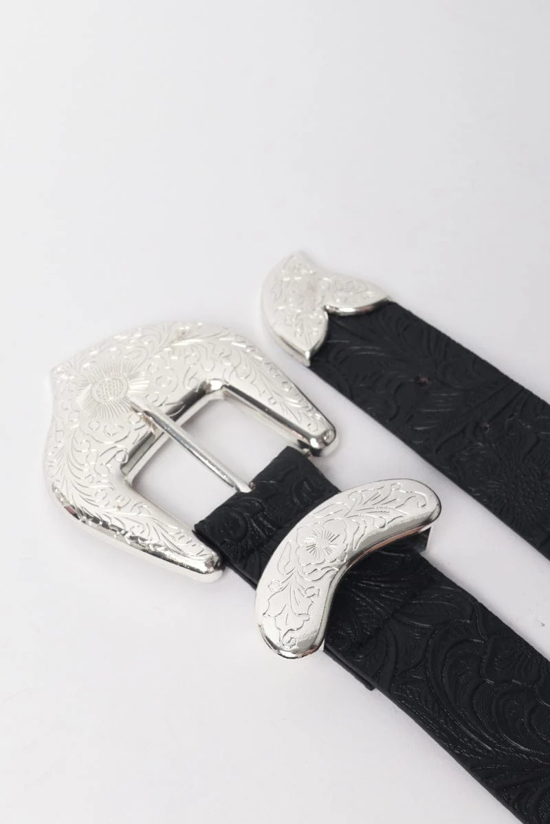 Black Waist And Hip Jeans Western Belt - Image 2