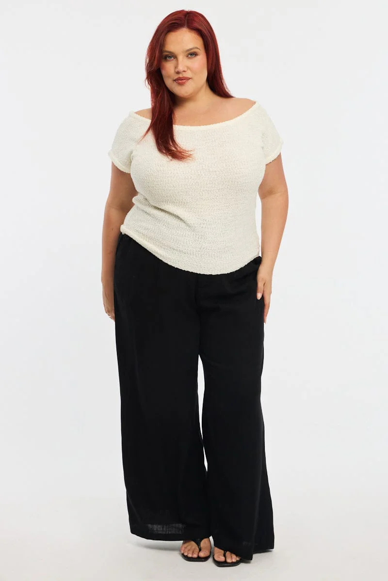 Black Wide Leg Pants - Image 3