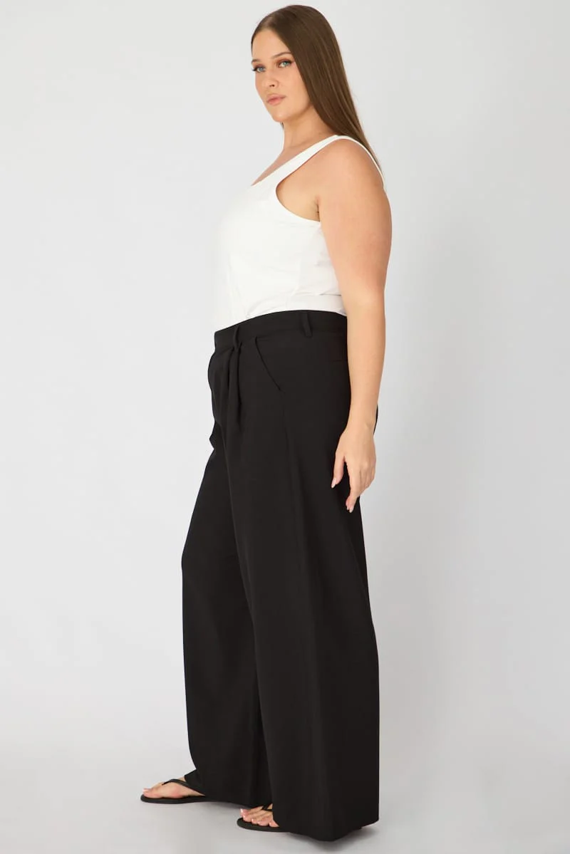 Black Wide Leg Pants High Rise - Image 4