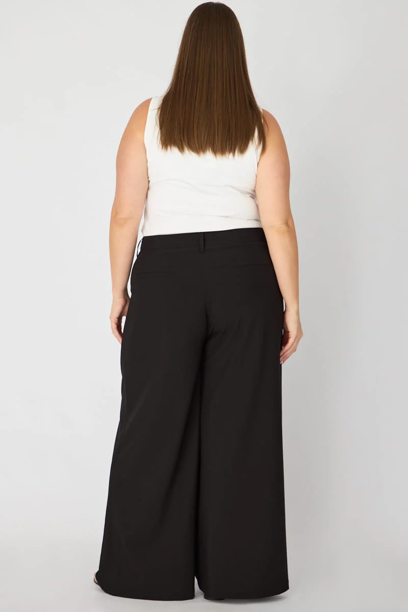 Black Wide Leg Pants High Rise - Image 5