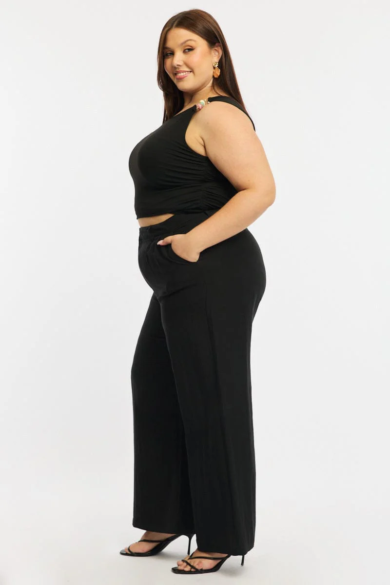 Black Work Pants Pleats - Image 4