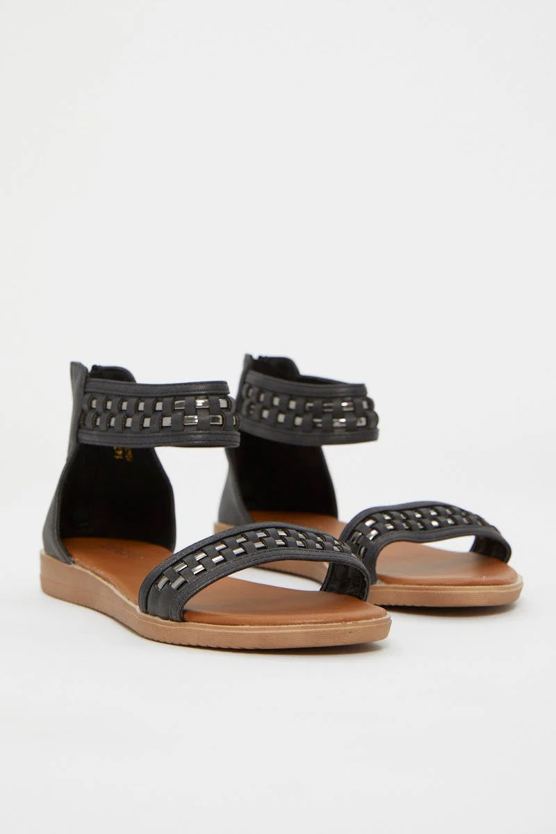 Black Woven Sandal