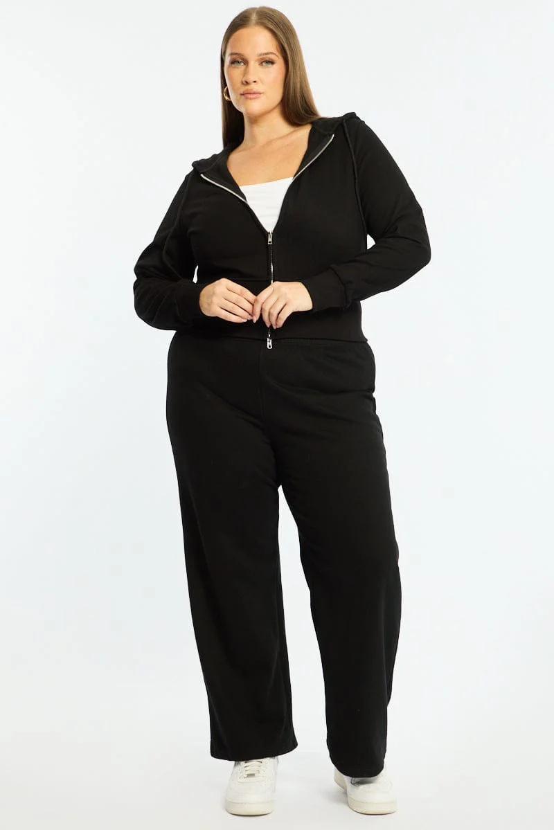 Black Zip Hoodie Long Sleeve - Image 2