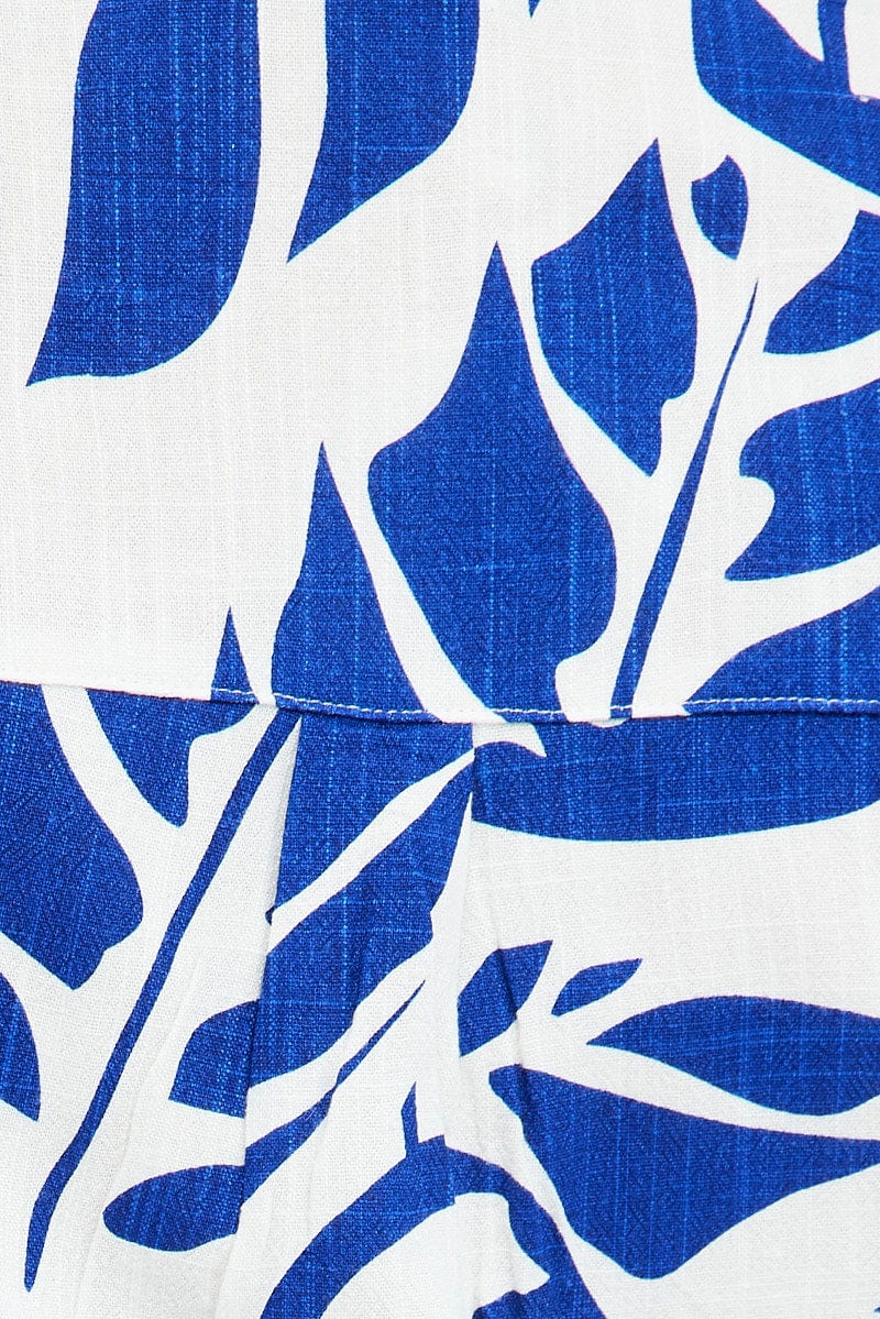 Blue Abstract Relaxed Shirt Short Sleeve - Image 6