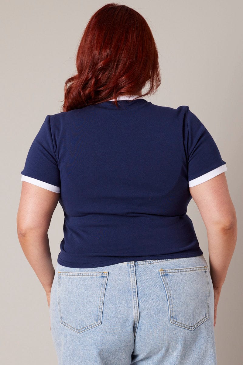 Blue Baby T-shirt Crew Neck Short Sleeve Graphic - Image 5