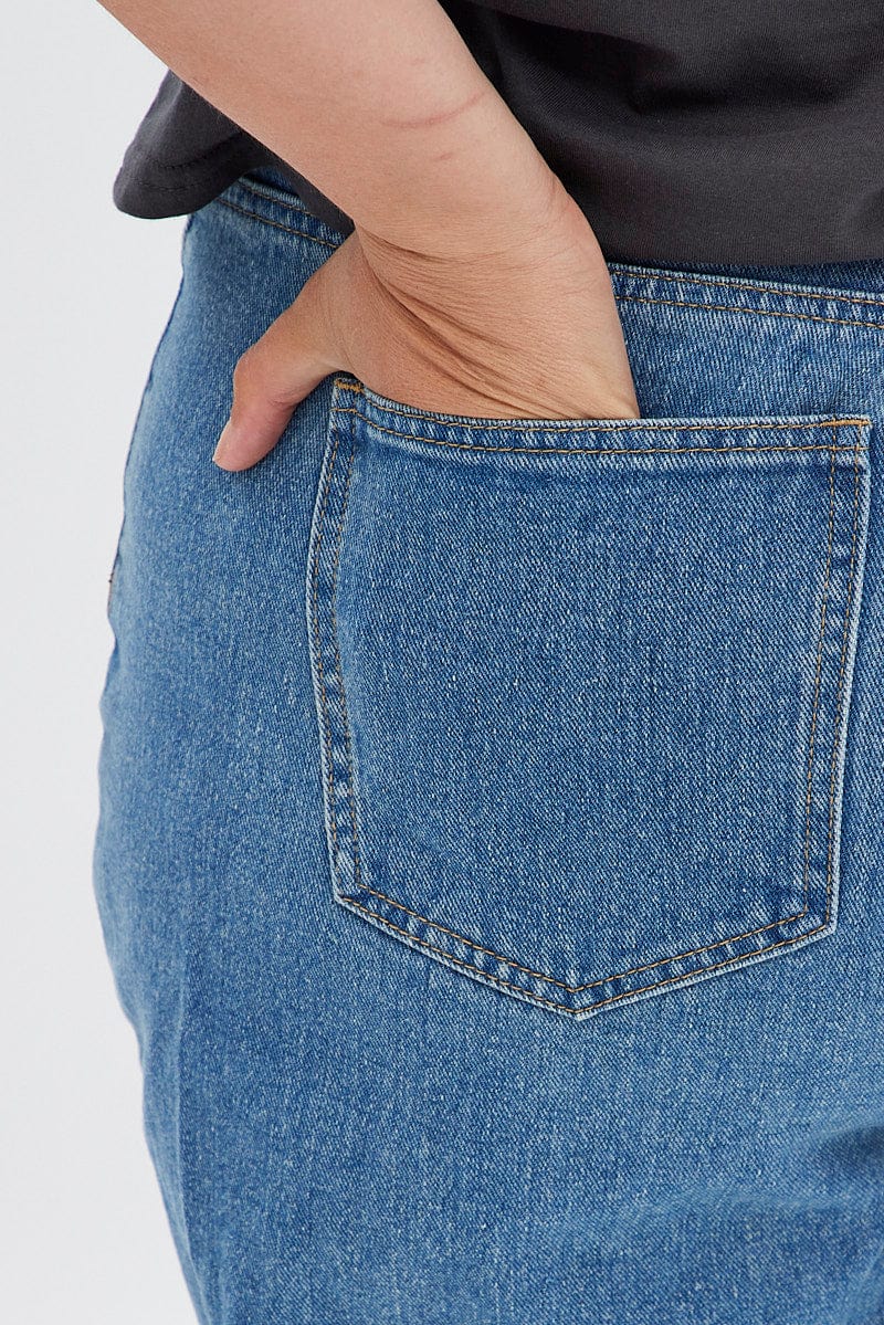 Blue Baggy Denim Jeans High Rise - Image 7