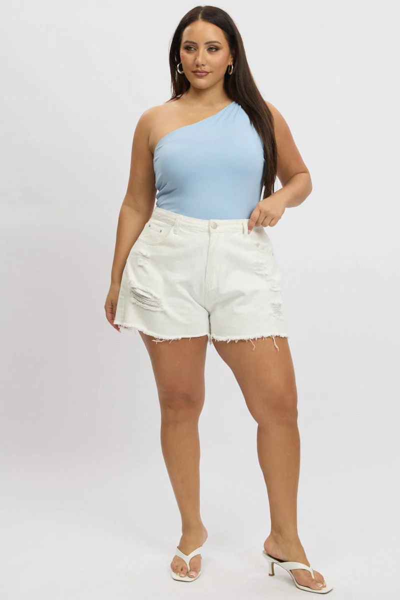 Blue Bodysuit One Shoulder - Image 2