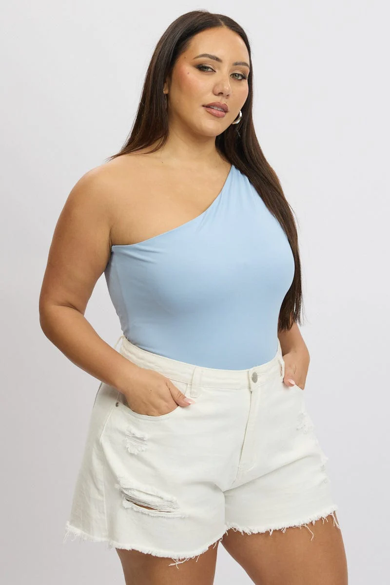 Blue Bodysuit One Shoulder - Image 3