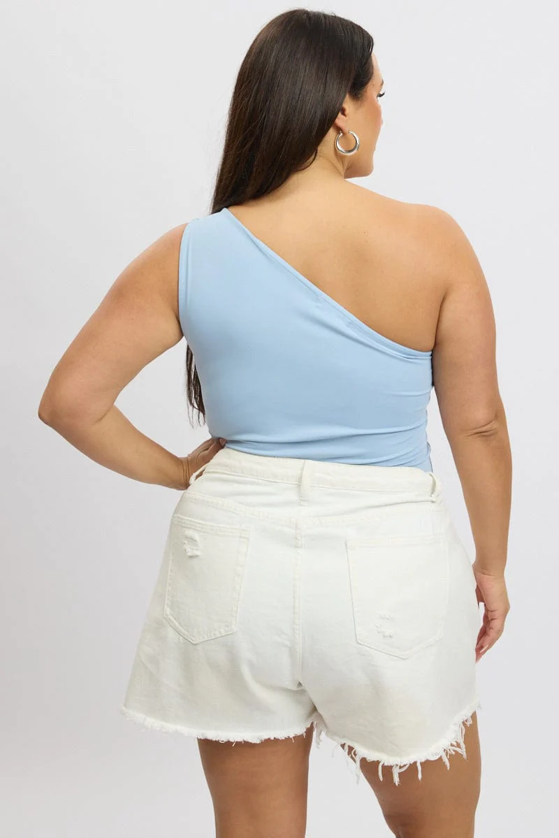 Blue Bodysuit One Shoulder - Image 4