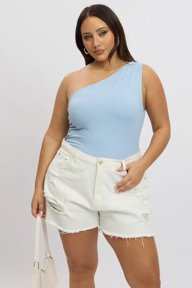 Blue Bodysuit One Shoulder - Image 5