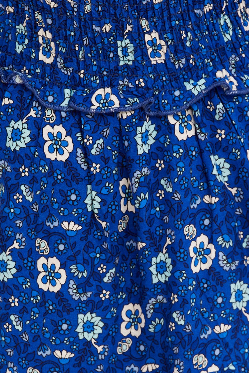 Blue Boho Kids Maxi Dress Sleeveless Tiered - Image 6