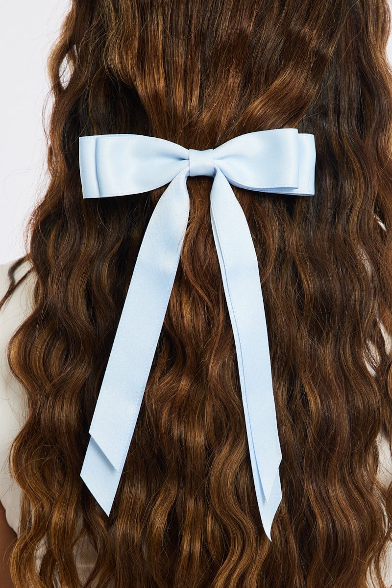 Blue Bow Hair Clip