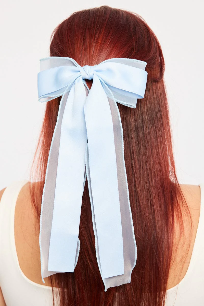 Blue Bow Hair Clips - Image 2