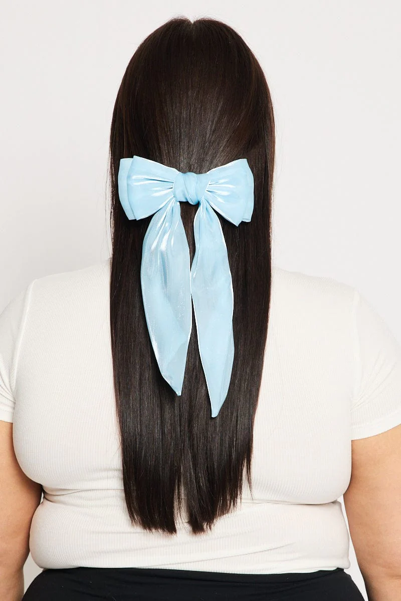 Blue Bow Hair Clips