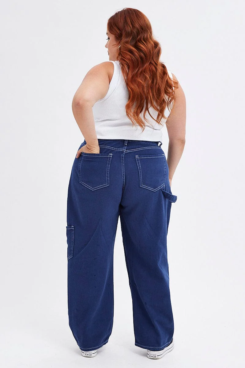 Blue Cargo Jeans Out Pocket - Image 5